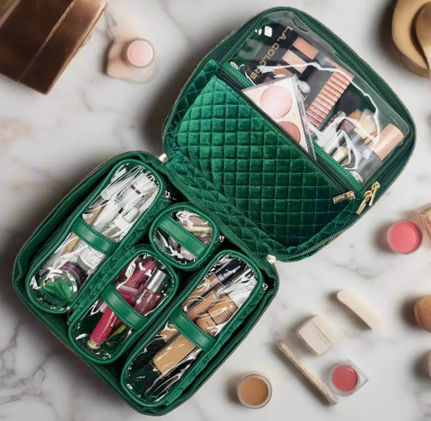 Mini Diva Makeup Case- Emerald Velvet