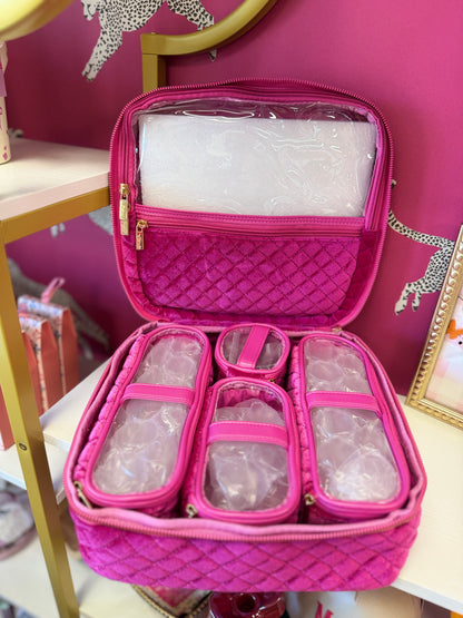 Mini Diva Makeup Case- Pink Velvet