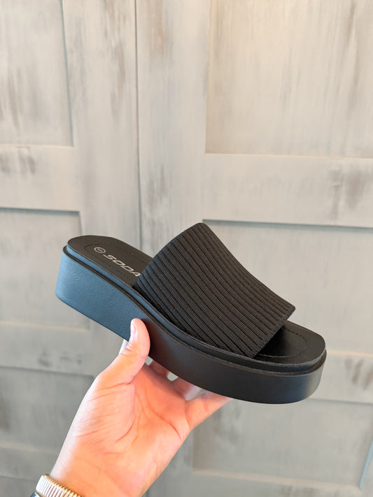 Black Platform Slides