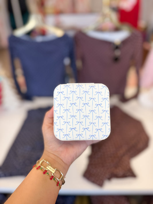 Blue Bow Jewelry Case