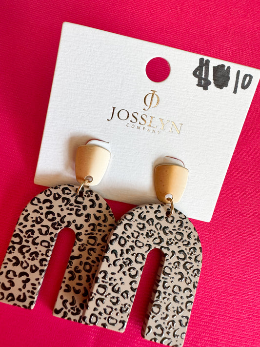 Animal Print U Drop Earrings (2 colors)