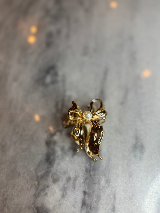 Small Gold Bow Hair Clip