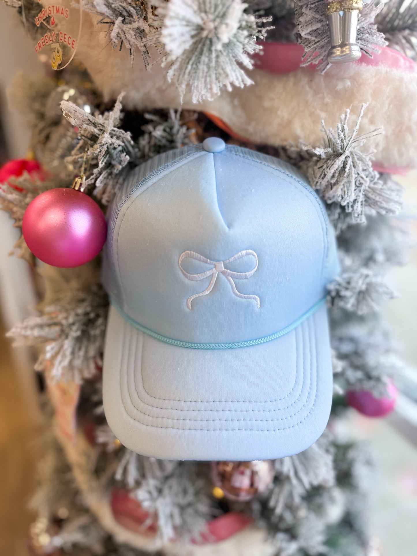 Blue Bow Trucker Hat