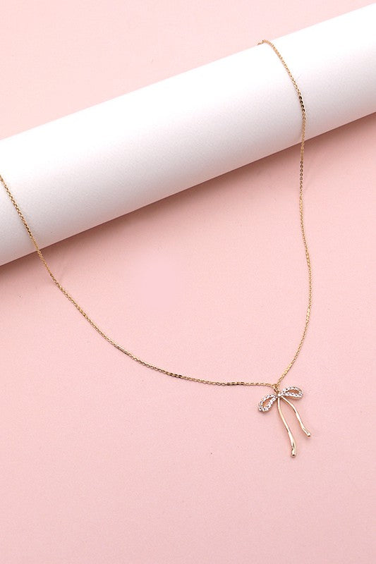 Gold Bow Necklace 2
