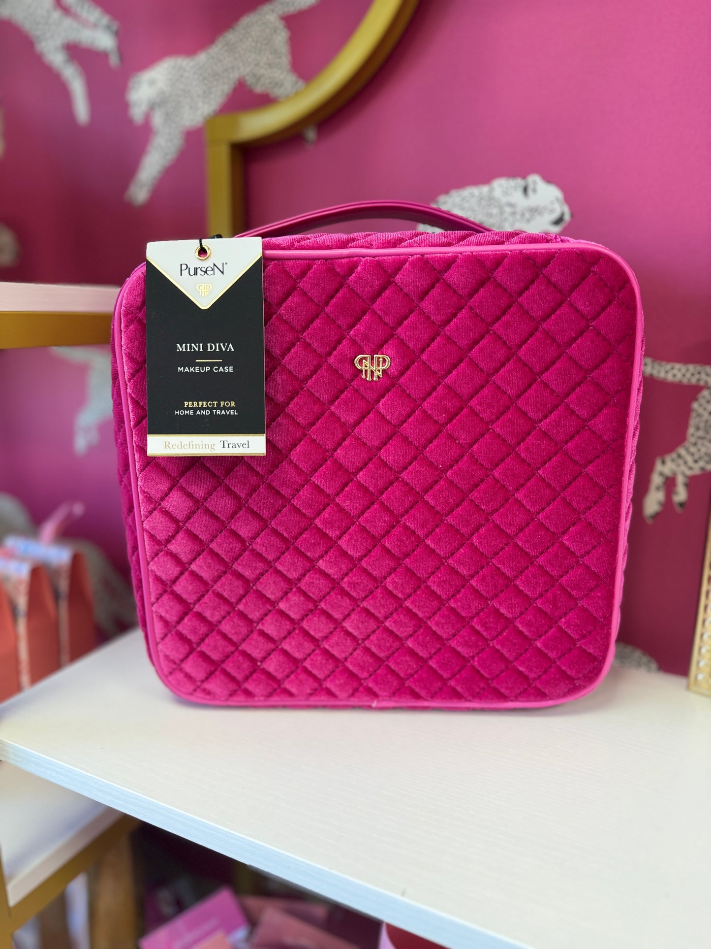 Mini Diva Makeup Case- Pink Velvet