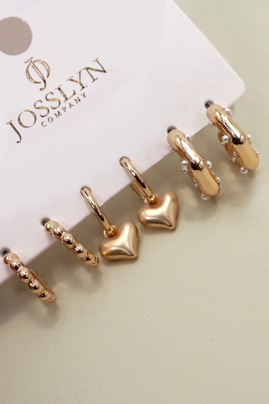Heart Earring Set