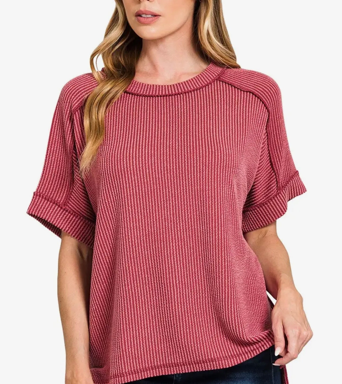 Crosby Top- Maroon (CURVY)