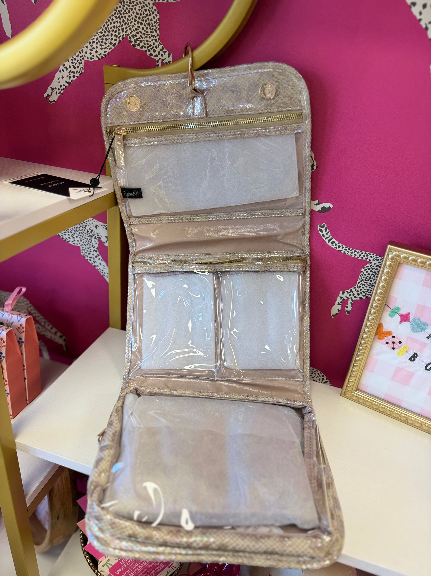 Toiletry Case- Glimmer Leopard