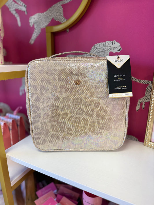 Mini Diva Makeup Case- Glimmer Leopard