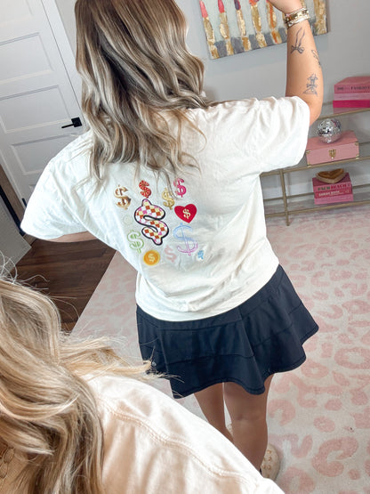 A LUX Cropped Boxy Logo Tee