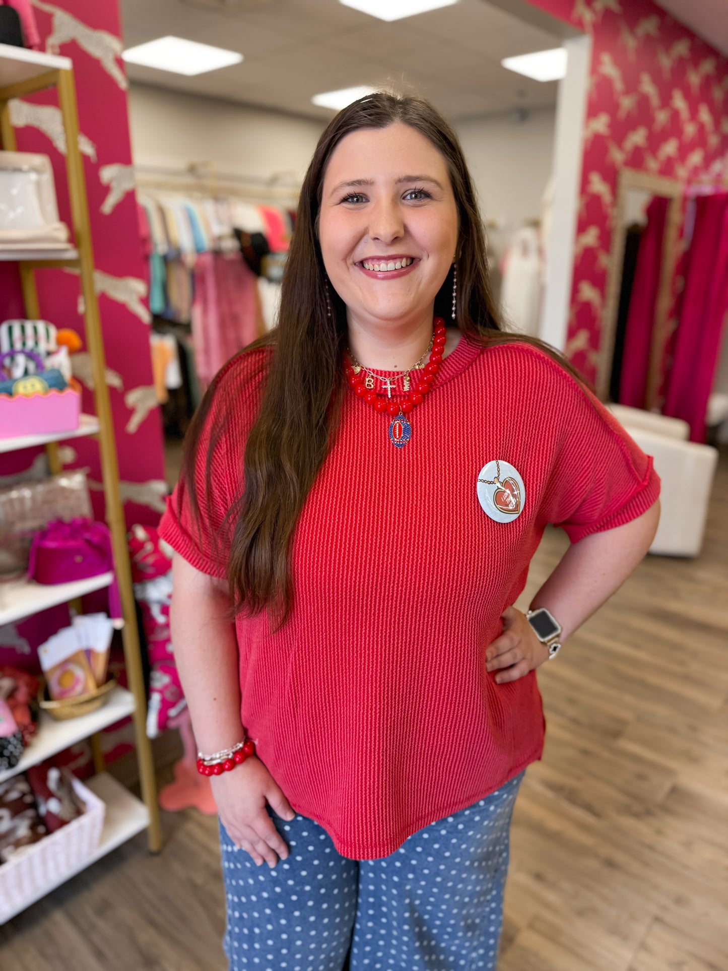 Crosby Top- Red (CURVY)