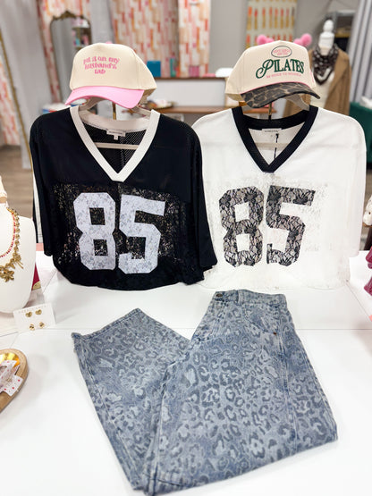 Leopard Denim Washed Jeans