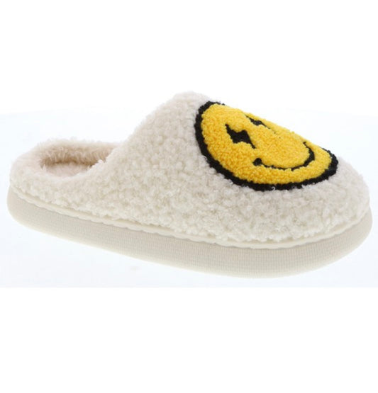 Cream Smiley Face Slippers