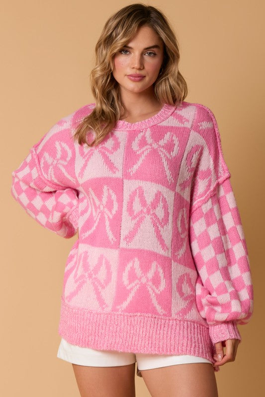 Amara Sweater-(Pink)