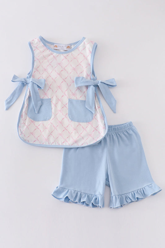 Blue Bow Set- Girl
