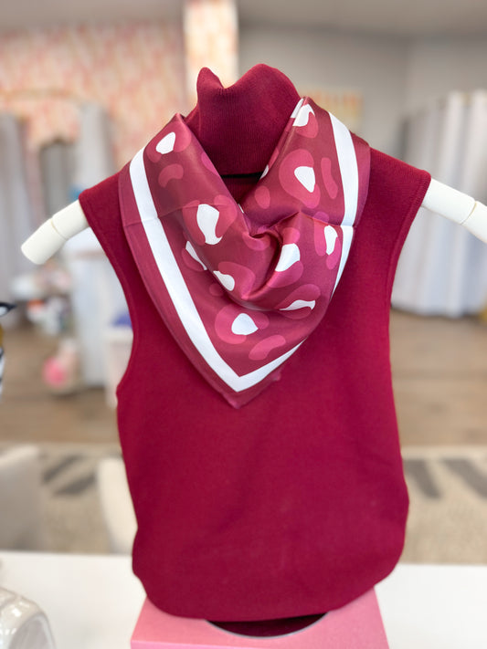 Mississippi State Bandana- Maroon/White Cheetah