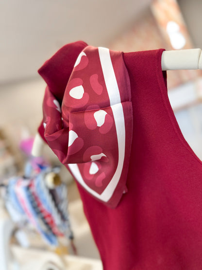 Mississippi State Bandana- Maroon/White Cheetah