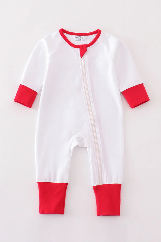 Boy PJ Romper- White