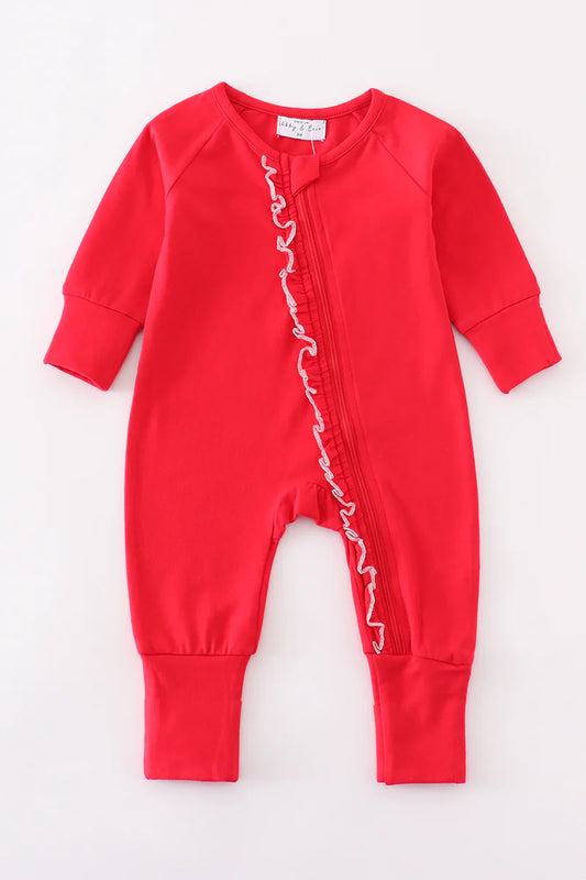 Girl PJ Romper- Red