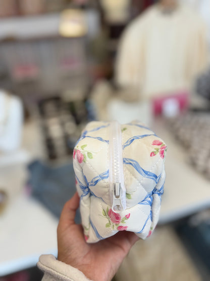 Bow Makeup Bag- Blue
