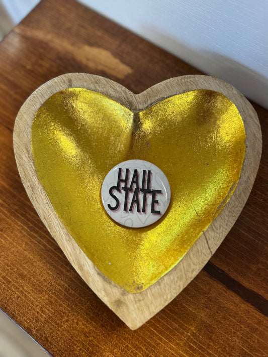 MSU Button #11- HailState w/ Hearts
