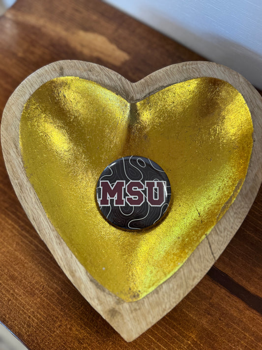 MSU Button #8- Black MSU