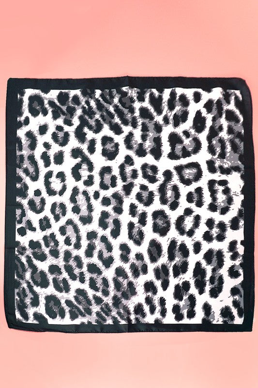 B/W Leopard Bandana Scarf
