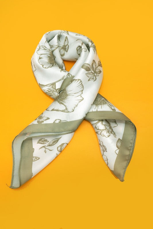 Green Floral Bandana Scarf