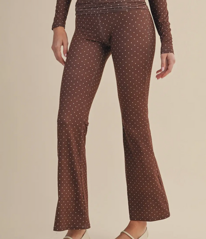 Maci Flare Pants- Brown