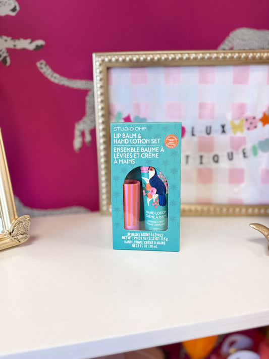 Palm Tree Lip Balm & Hand Lotion Set