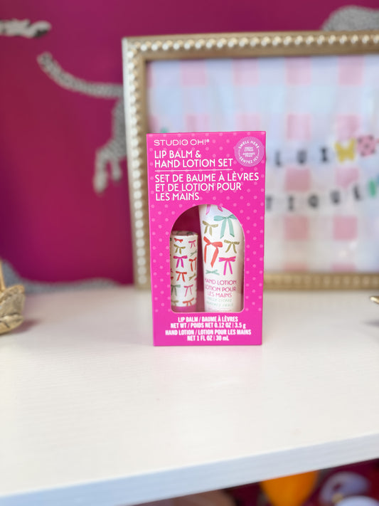 Bow Lip Balm & Hand Lotion Set