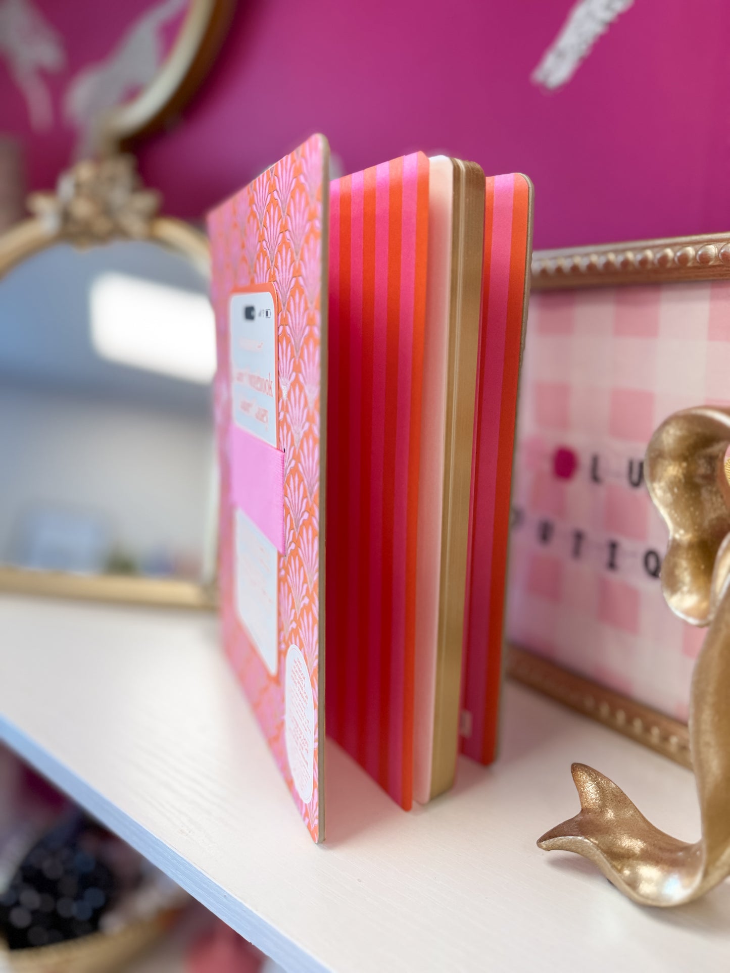 Pink/Orange Notebook W/ Phone Loop