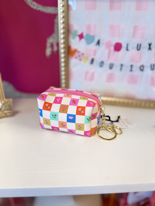 Checkered Key Chain Pouch