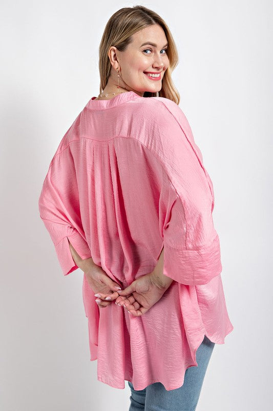 Abigail Top- Pink (CURVY)