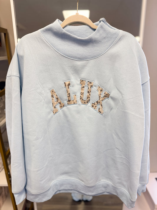 Blue ALUX Mockneck Sweatshirt