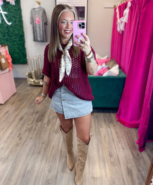 Aria Top (Maroon)